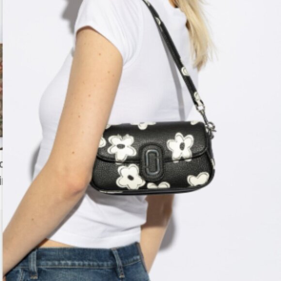 NWT! NEW! Marc Jacobs Clover Double J Daisy Convertible Shoulder Bag Black White - Picture 4 of 16